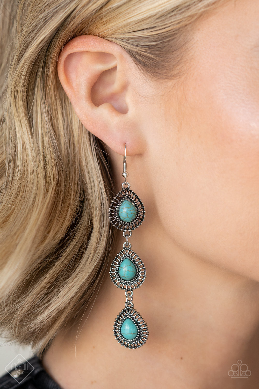 Desertscape Dweller - Silver w/Turquoise Stone Earrings