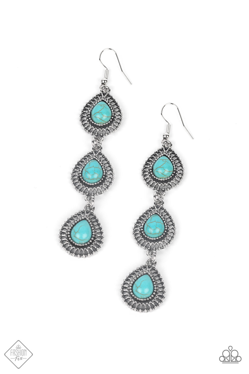Desertscape Dweller - Silver w/Turquoise Stone Earrings