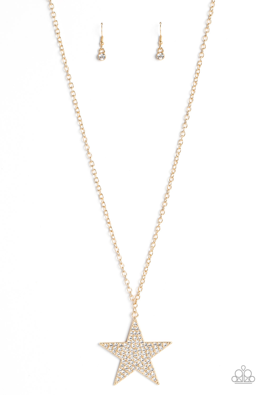 Rock Star Sparkle - Gold Star Necklace