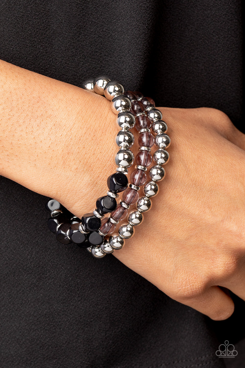 Summer Sabbatical Bracelet- Silver w/Black