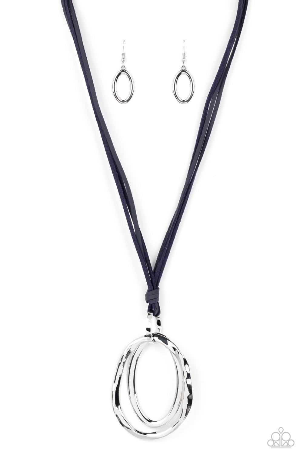 Long OVAL-due - Blue Earrings