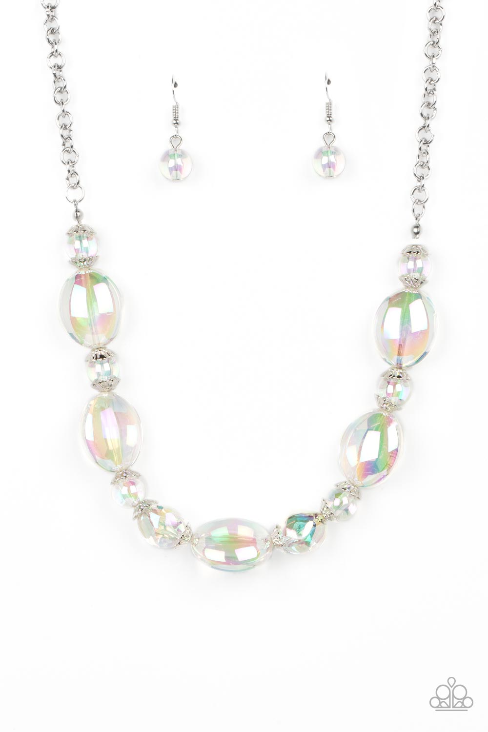 Prismatic Magic - Silver w/Iridescent Prismatic Bead Necklace