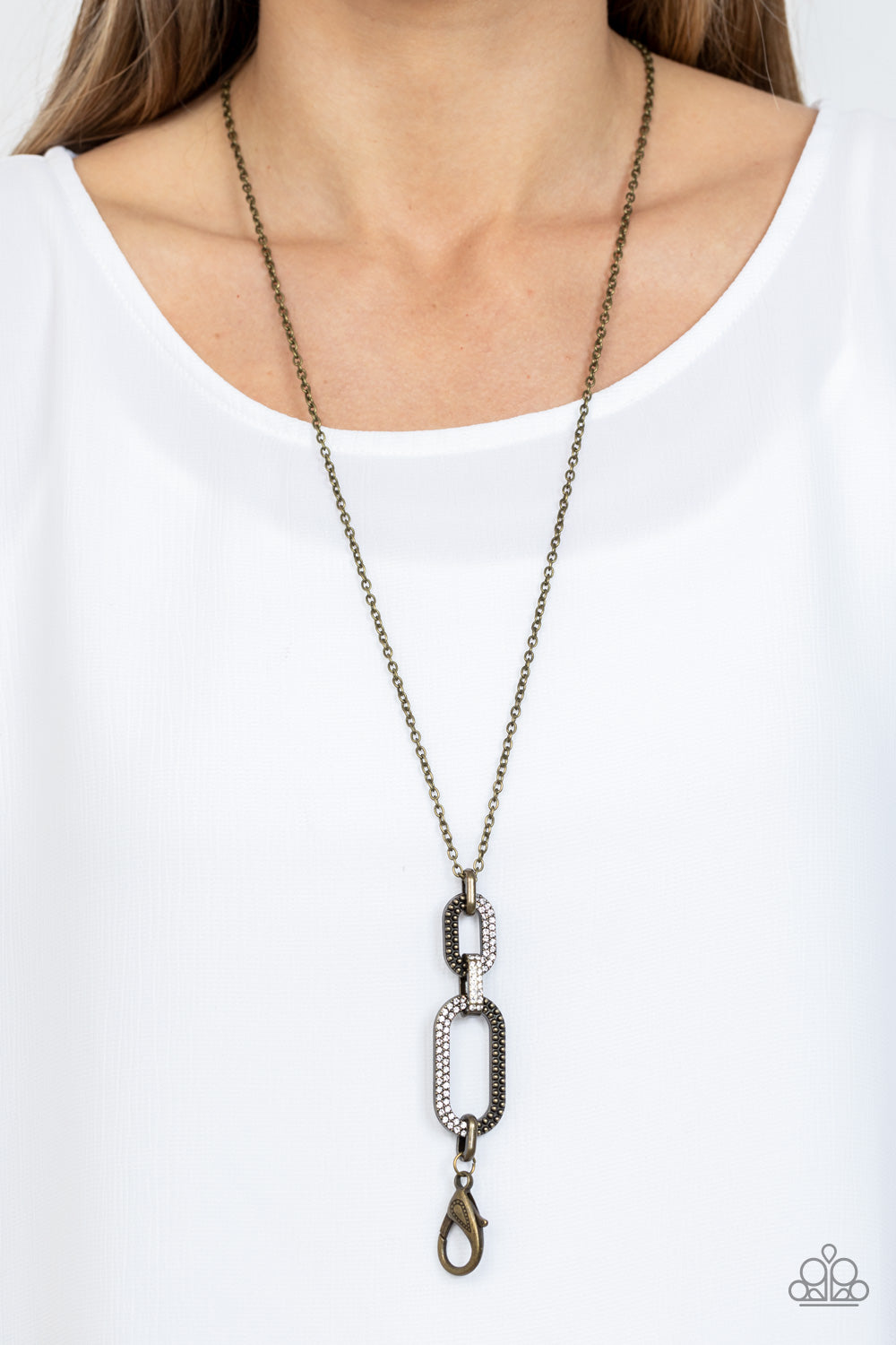 OVAL-Statement of the Year - Brass Necklace -Lanyard- Paparazzi Accessories