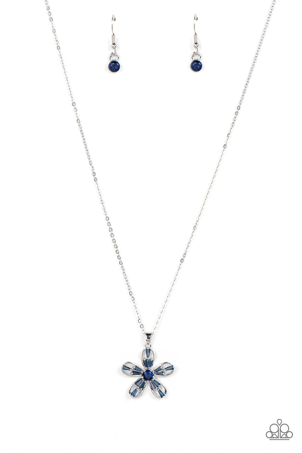 Botanical Ballad - Silver w/Blue Gems Necklace
