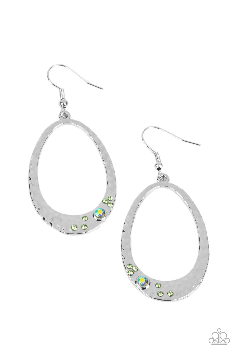 Seafoam Shimmer - Silver w/Green Earrings