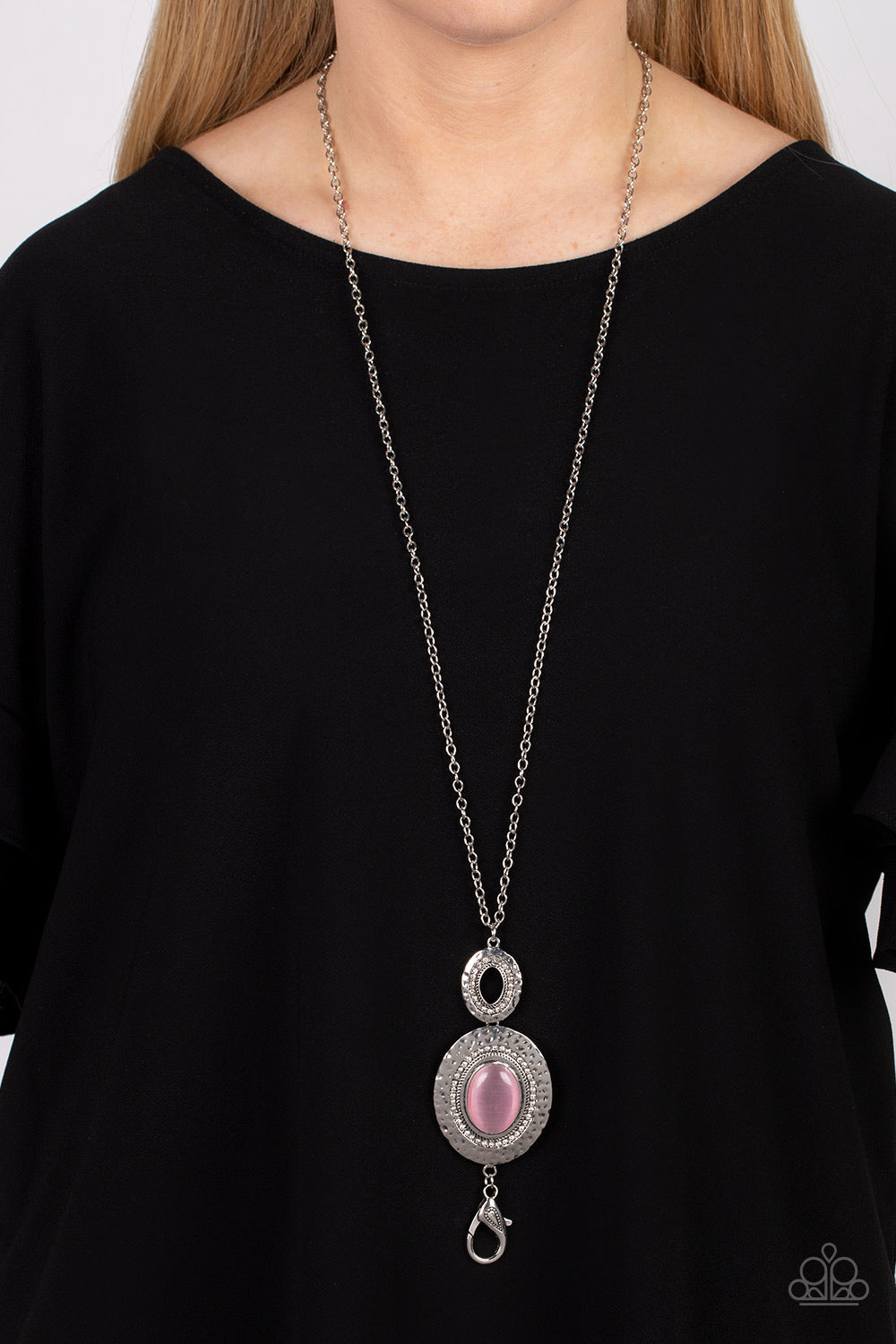 Fairytale Finesse - Silver w/Pink Necklace - Lanyard