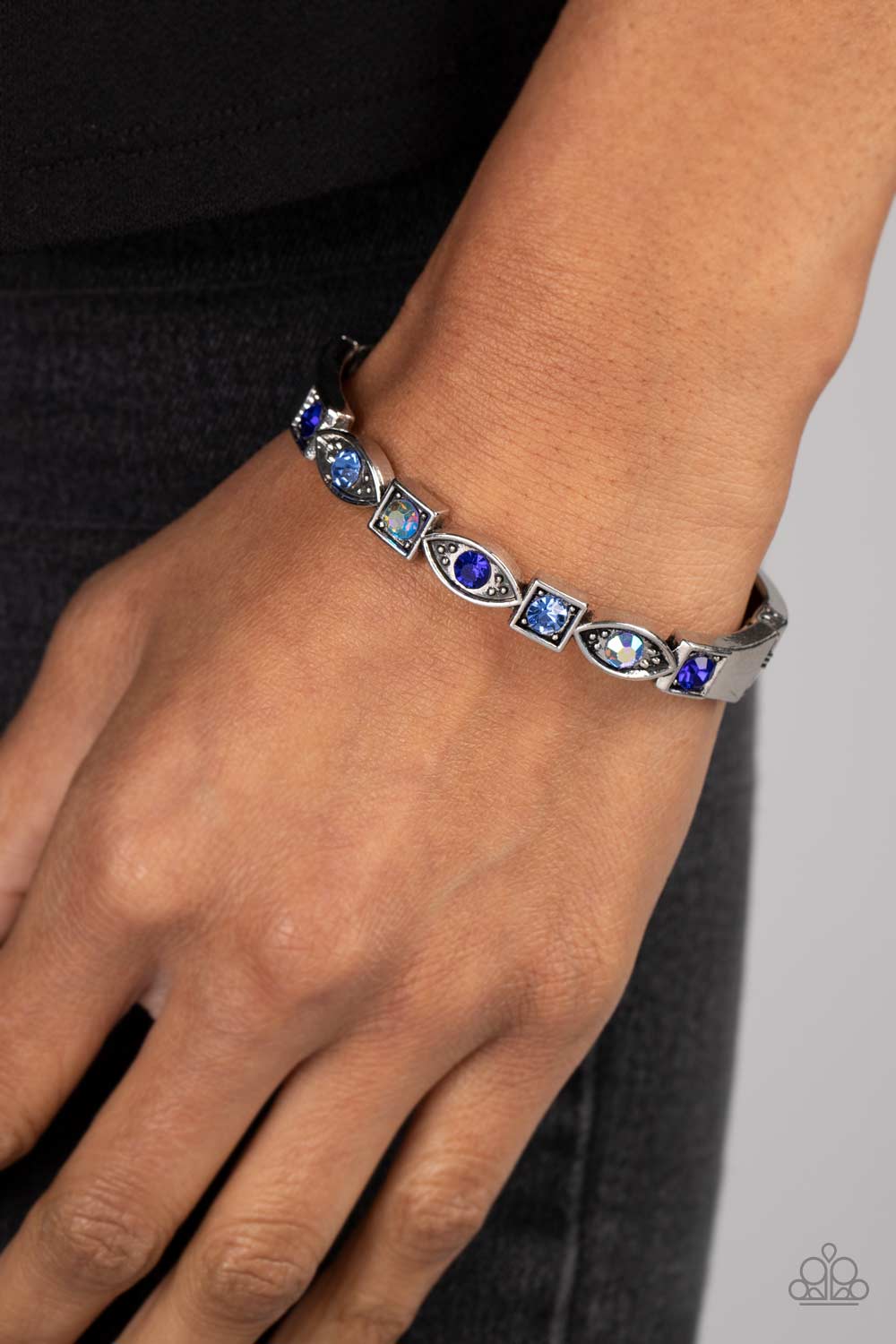 Poetically Picturesque - Silver w-Blue Bracelet - Paparazzi Accessories