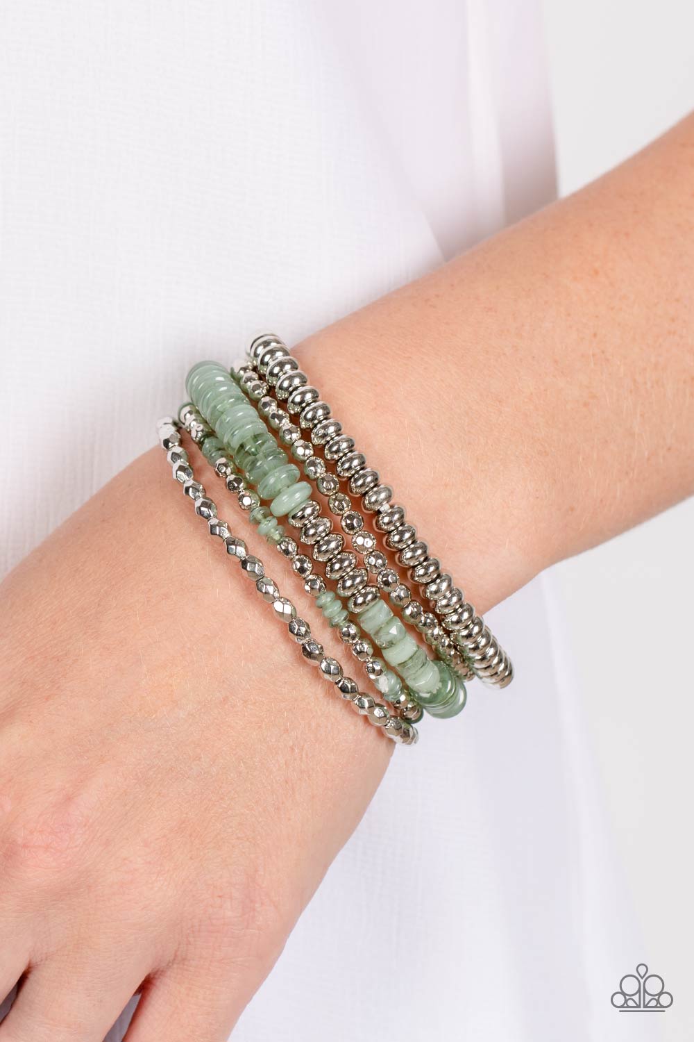 Pristine Pixie Dust - Silver with Green Bracelet