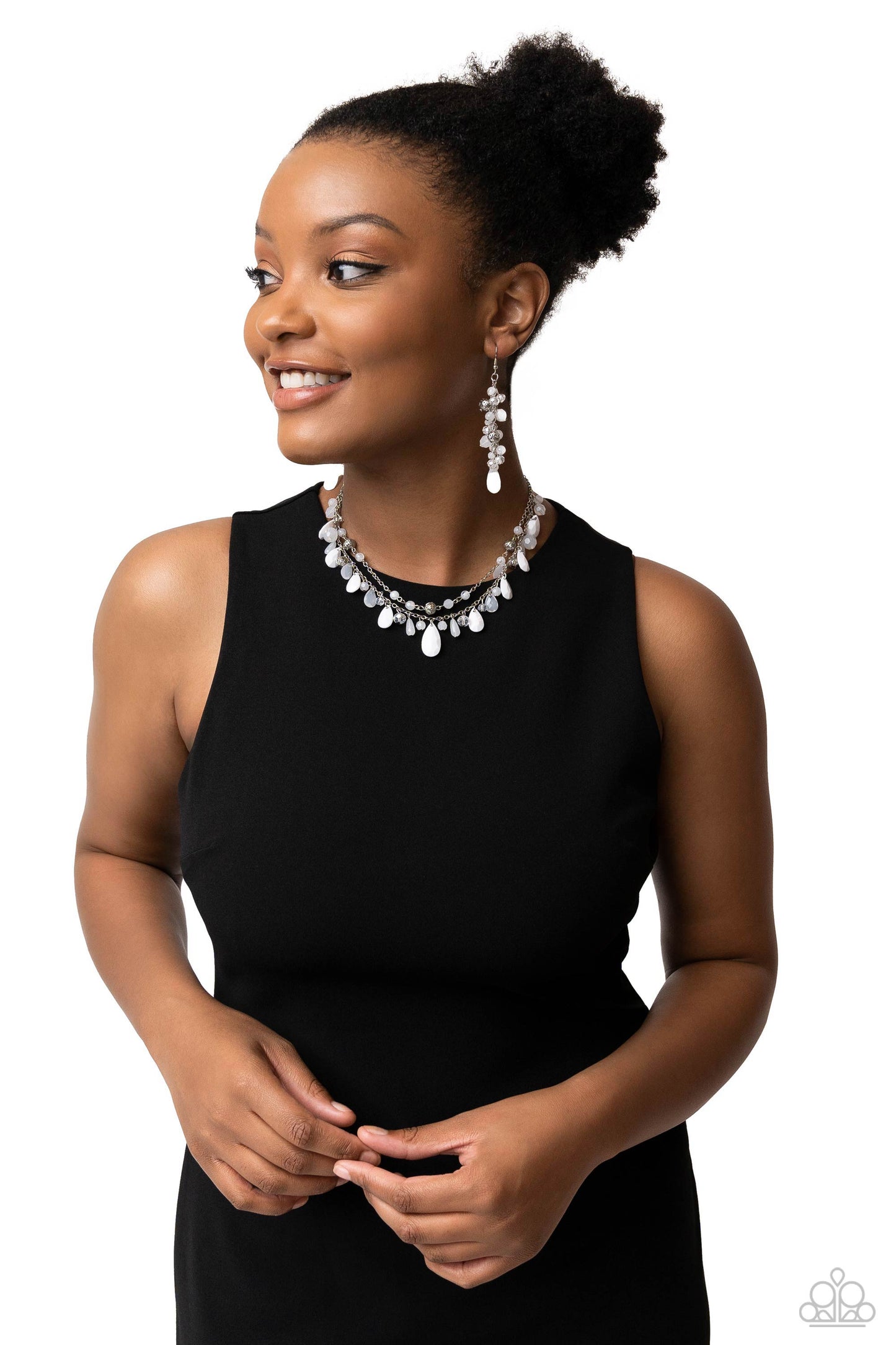 Cheeky Cascade Earrings - White