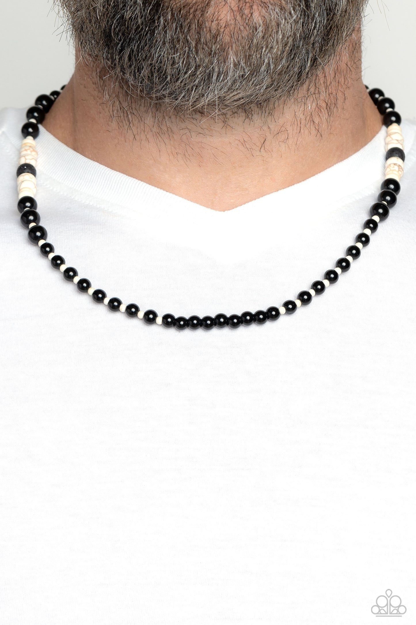 Legendary Lava - Black w/White Urban Necklace