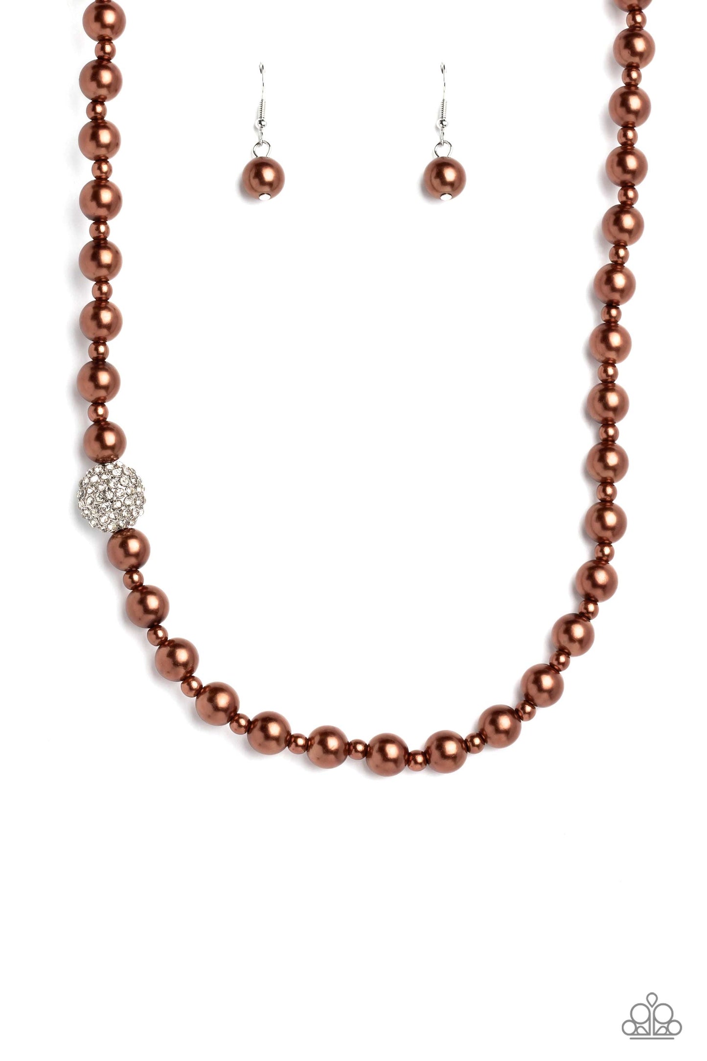 Countess Chic Necklace- Brown Pearls