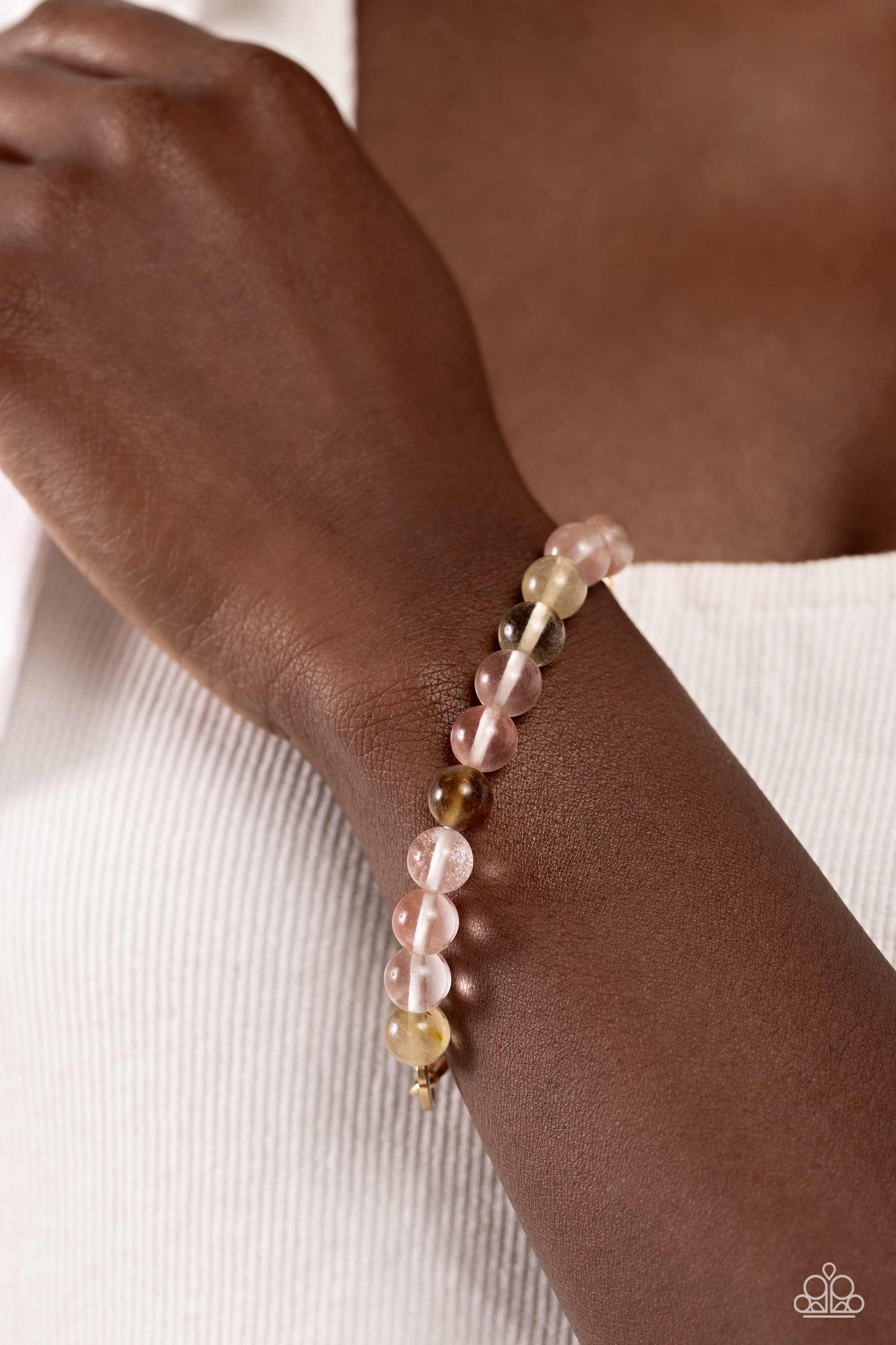 Energetic Edge Bracelet - Gold w/Multi beads