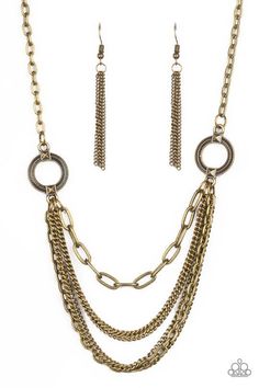 Chains on Command Brass Necklace