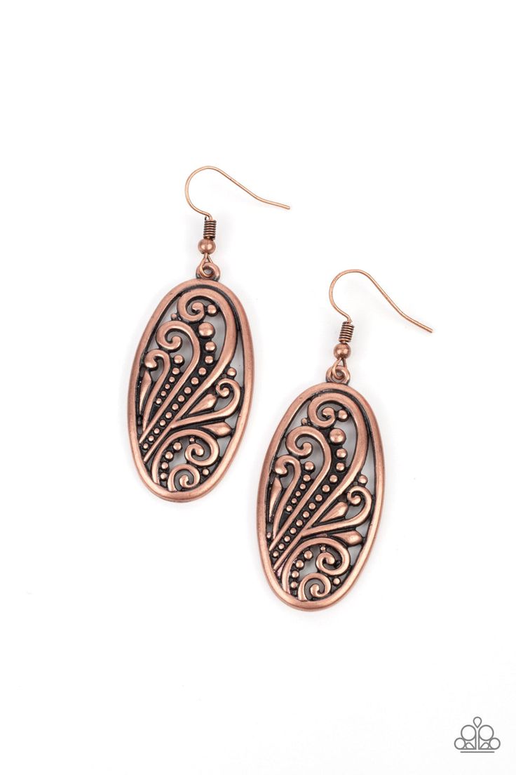 High Tide Terrace Copper Earrings - Paparazzi