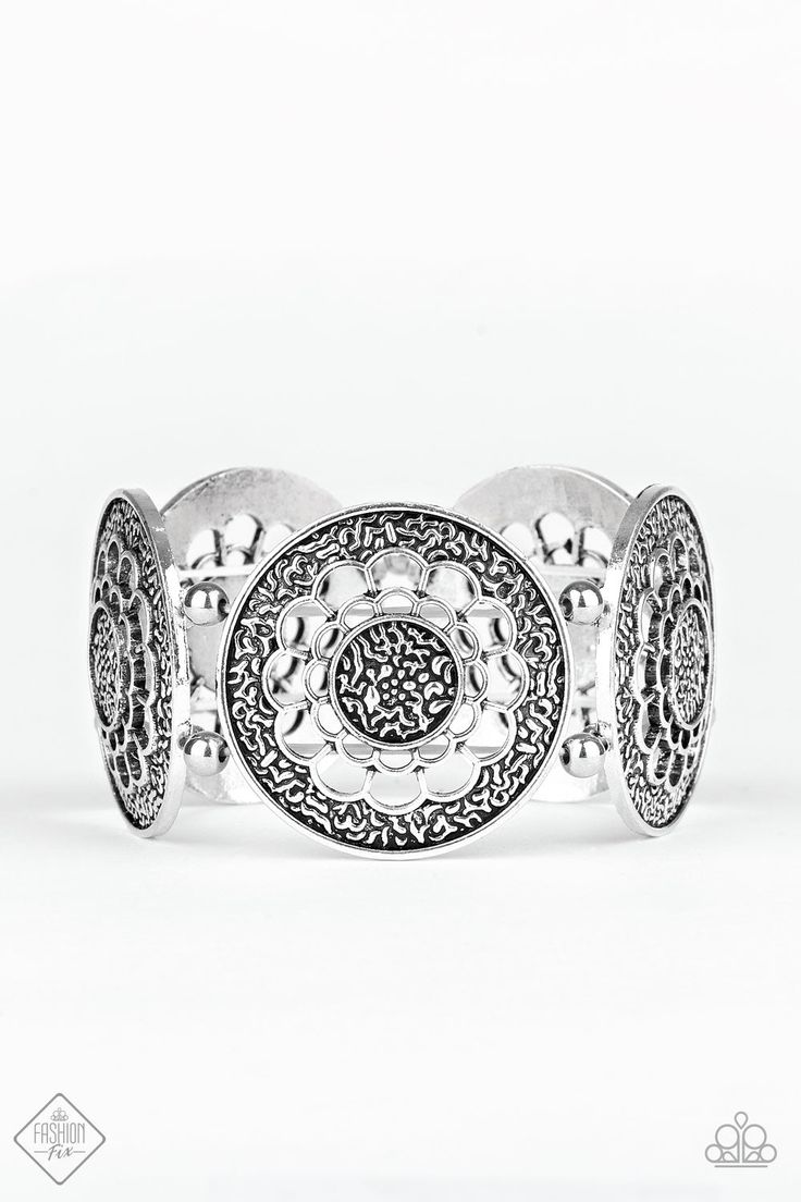 Marigolds Mediallions Silver Bracelet FF