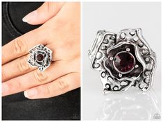 Glowing Gardens Silver w/purple Stone Ring