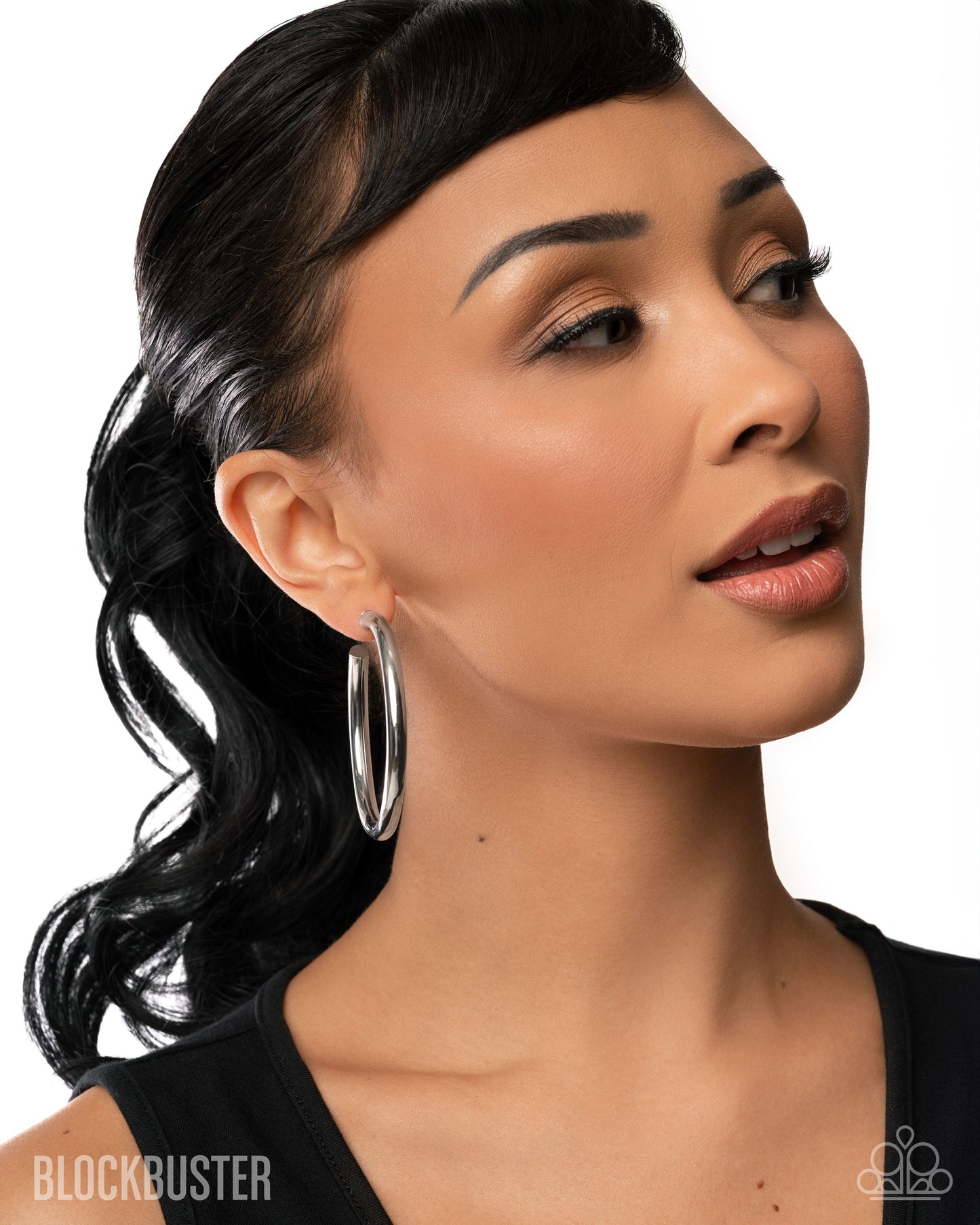 Curve Ball - Silver Earring