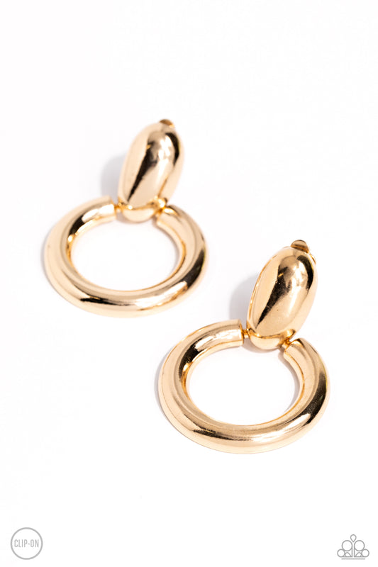 Ancient Artisan - Gold Earrings -Clip-On