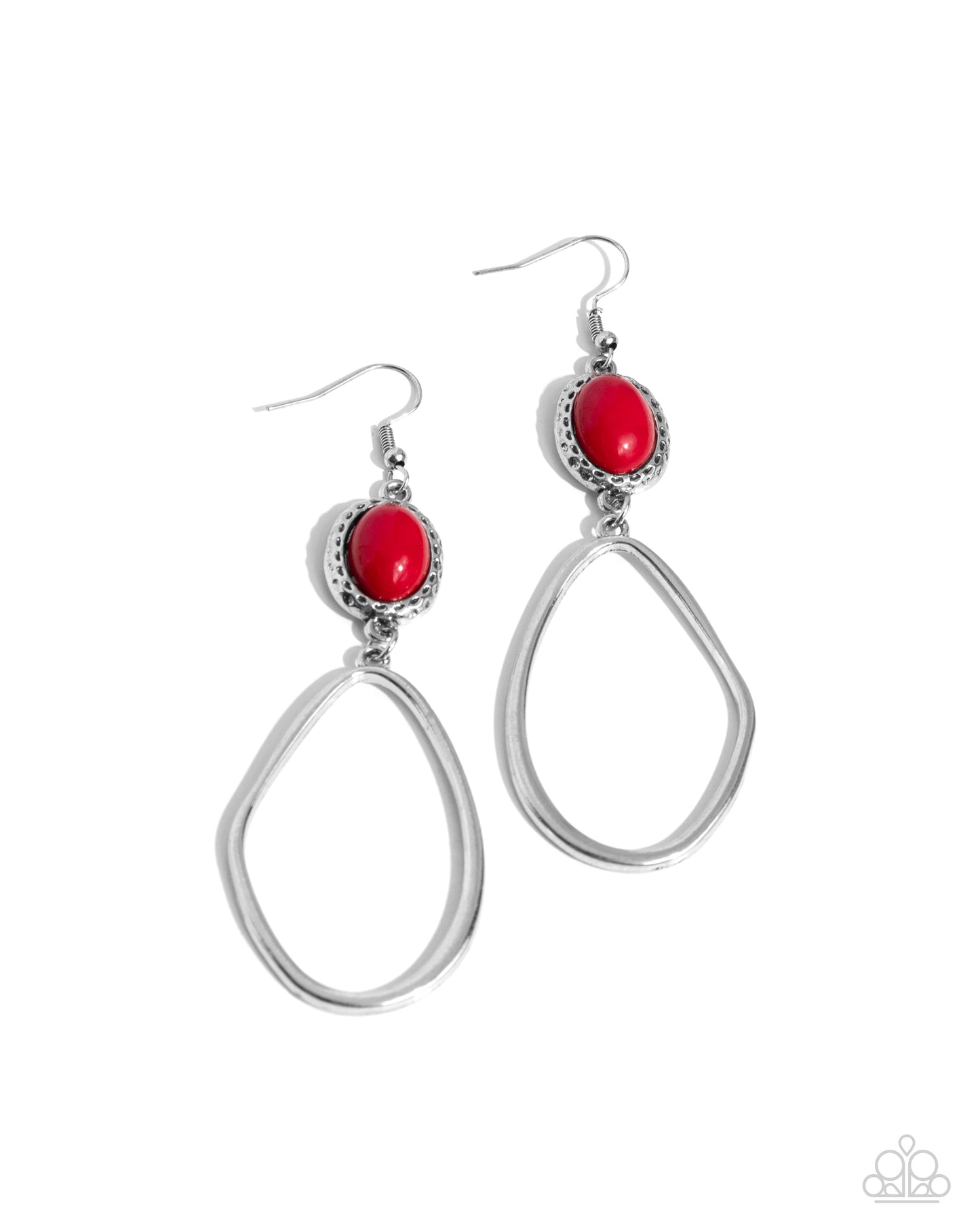 Adventurous Allure - Silver w/Red Earrings