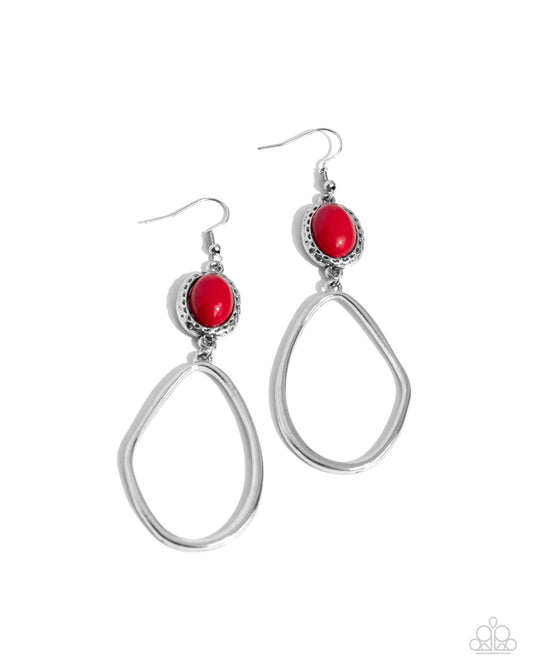 Adventurous Allure - Silver w/Red Earrings