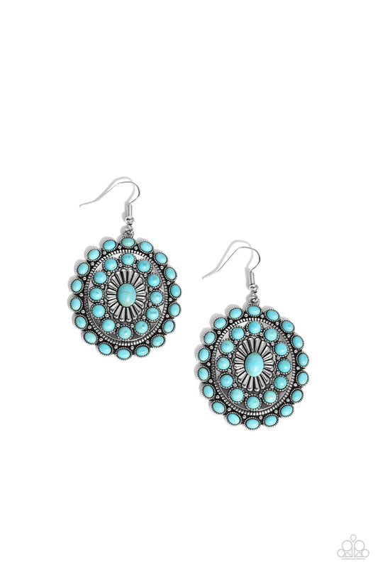 Bohemian Badlands - Silver w/Blue Turquoise Stones Earrings