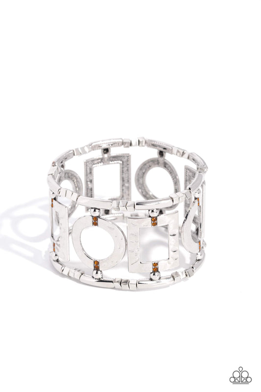 Framed and Fabulous - Silver w/Brown Bracelet