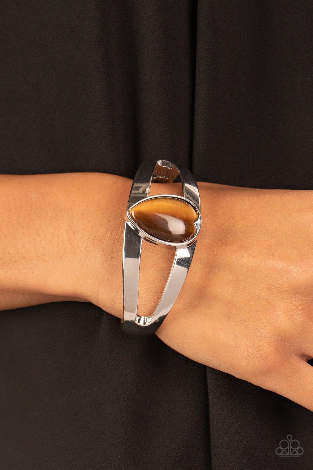 Enhanced Enchantment Bracelet - Silver w/Brown - Hinged