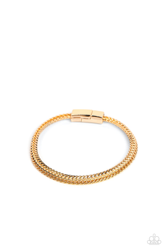 Cable Train - Gold Bracelet - Mens