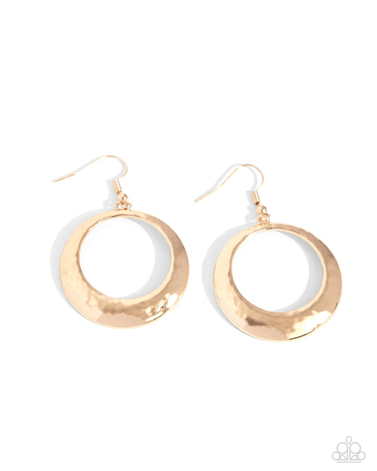 Retro Radius - Gold Earrings