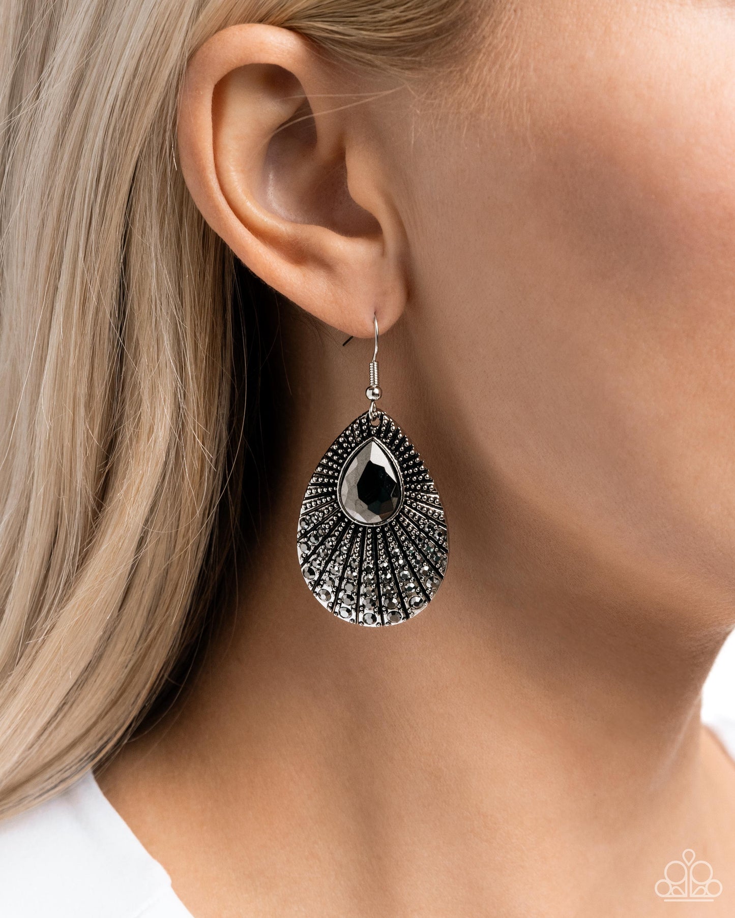 Urban Relic - Silver w/Hematite Stones/Gems Earrings