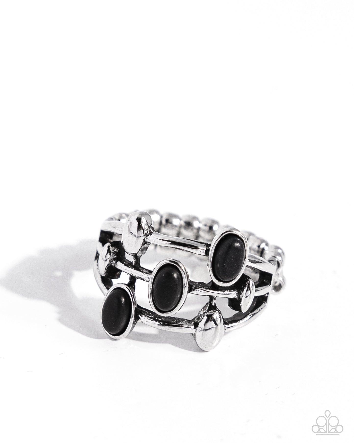 In The Friend STONE - Silver w/Black Ring
