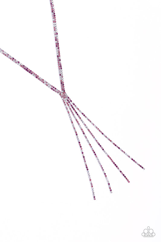 Jazz STRANDS - Silver w/Pink Necklace