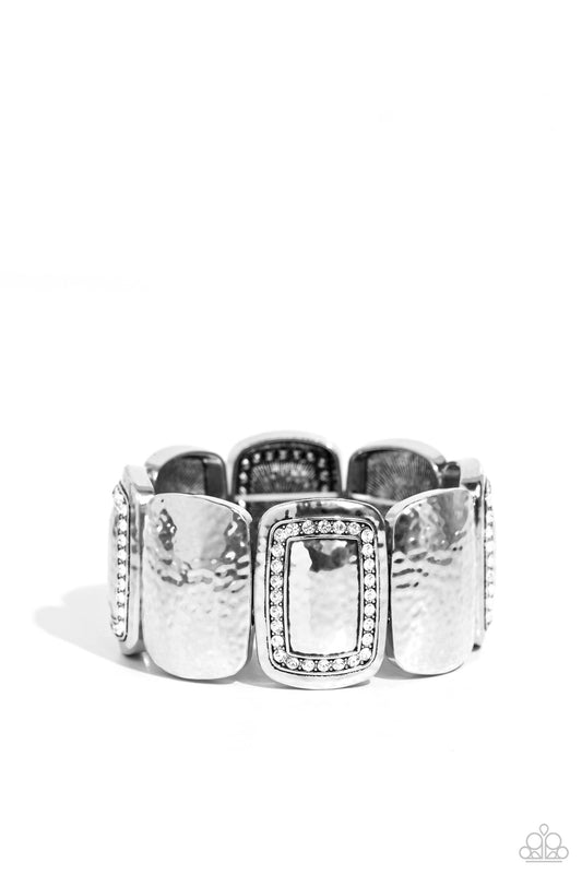 Refined Radiance Bracelet -Silver w/White Rhinestones
