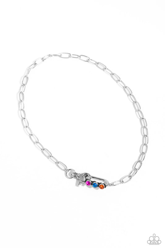 Dont Want to Miss a STRING - Silver w/Multi Necklace