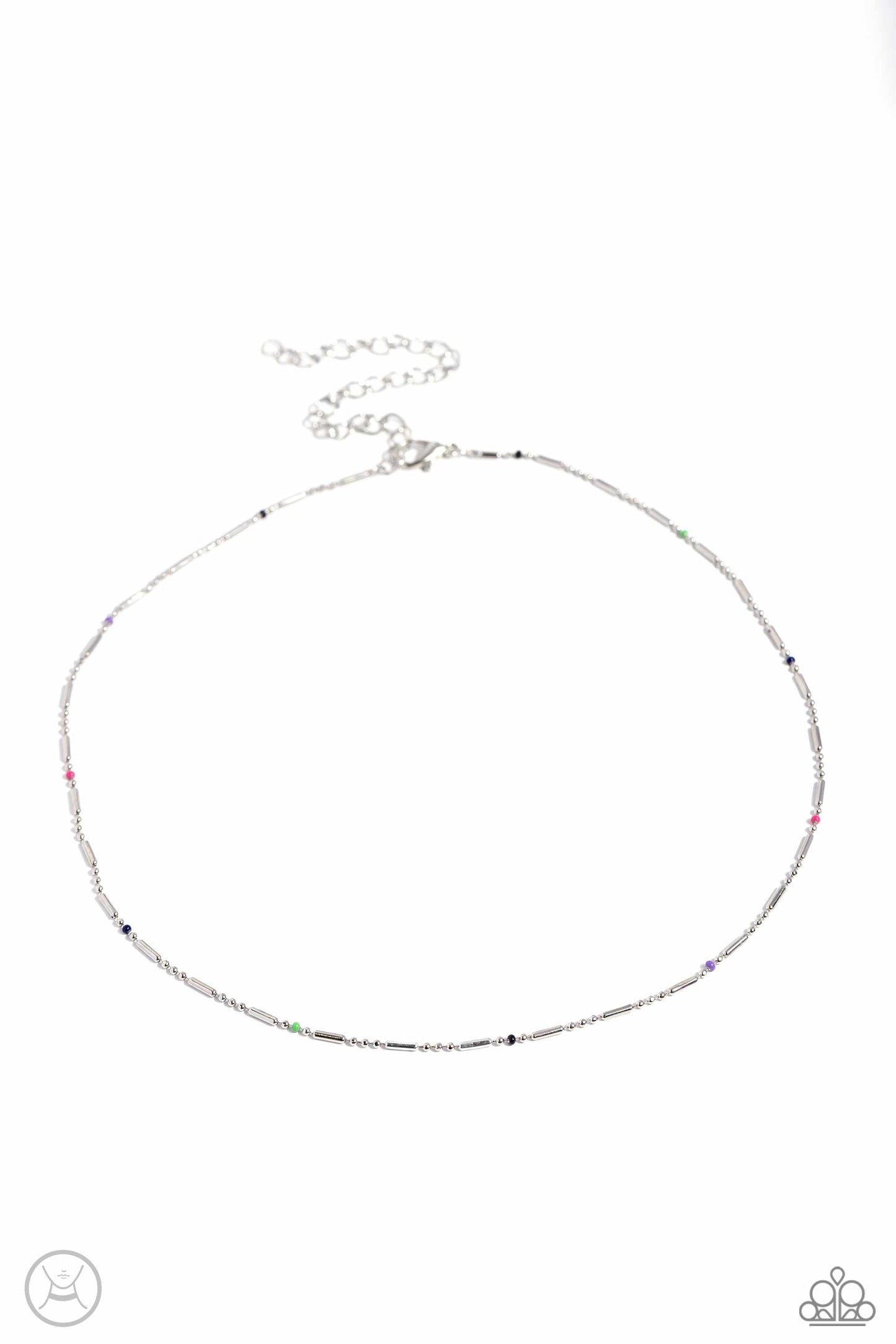 Serenity Strand - Silver w/Multi Choker Necklace