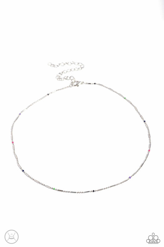 Serenity Strand - Silver w/Multi Choker Necklace