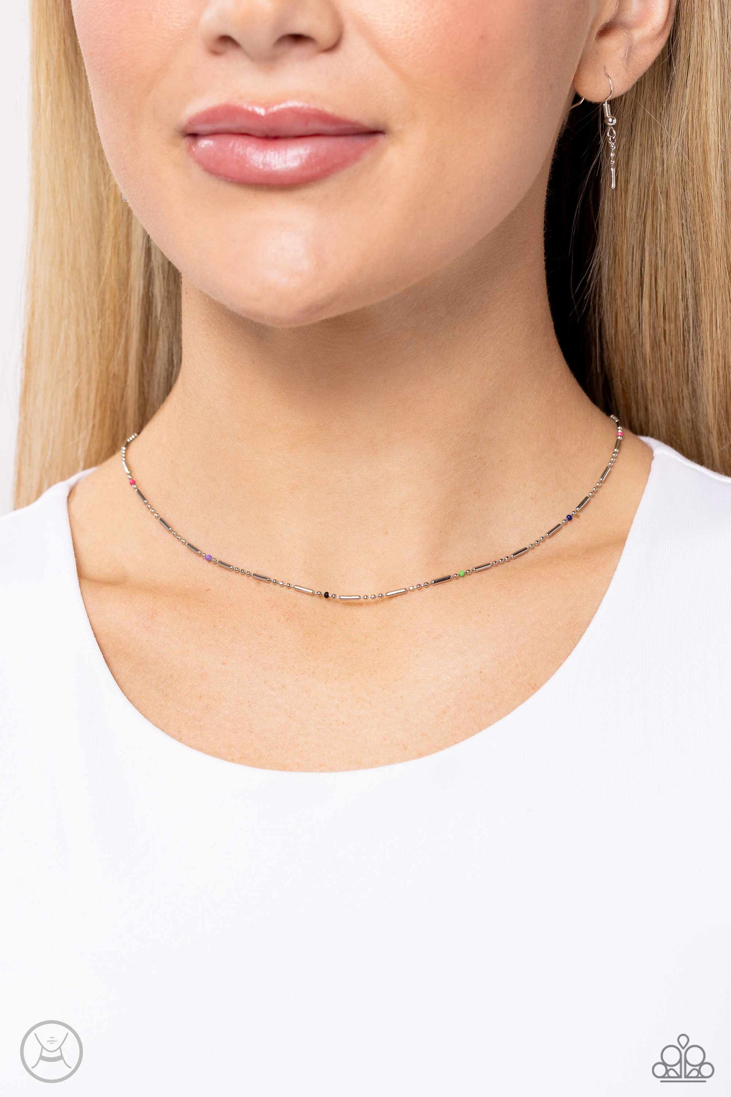 Serenity Strand - Silver w/Multi Choker Necklace