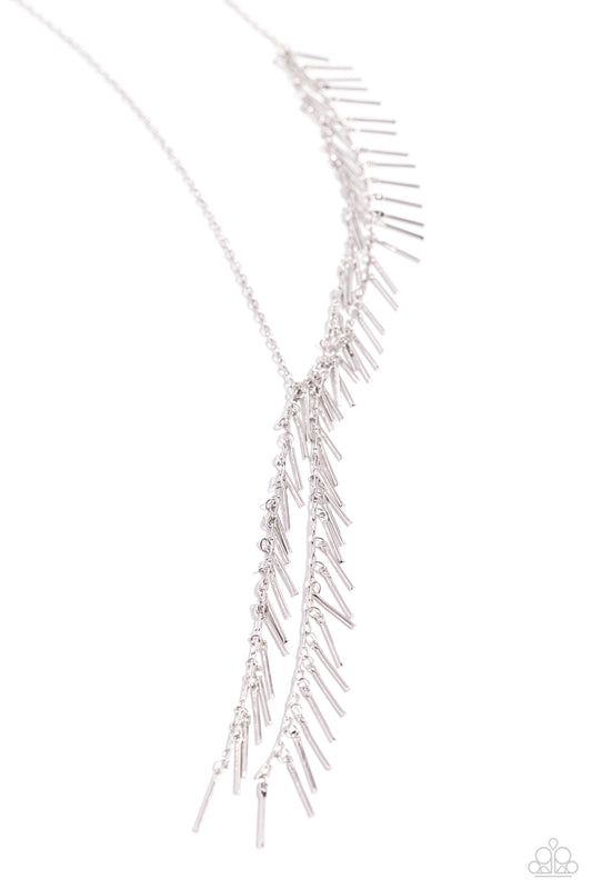 Linear Leap - Silver Necklace