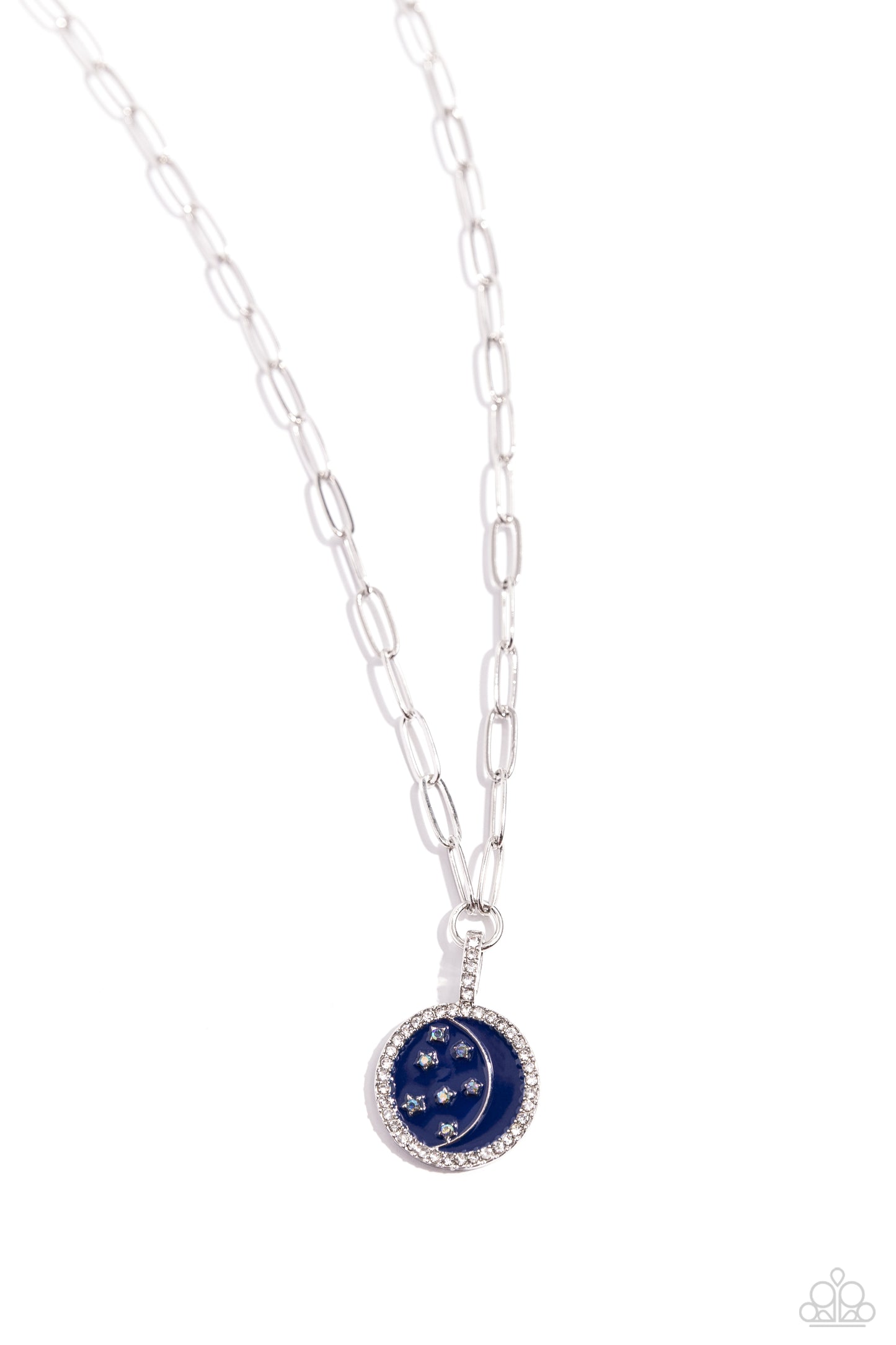 Lunar Liaison - Silver w/Navy Blue Necklace