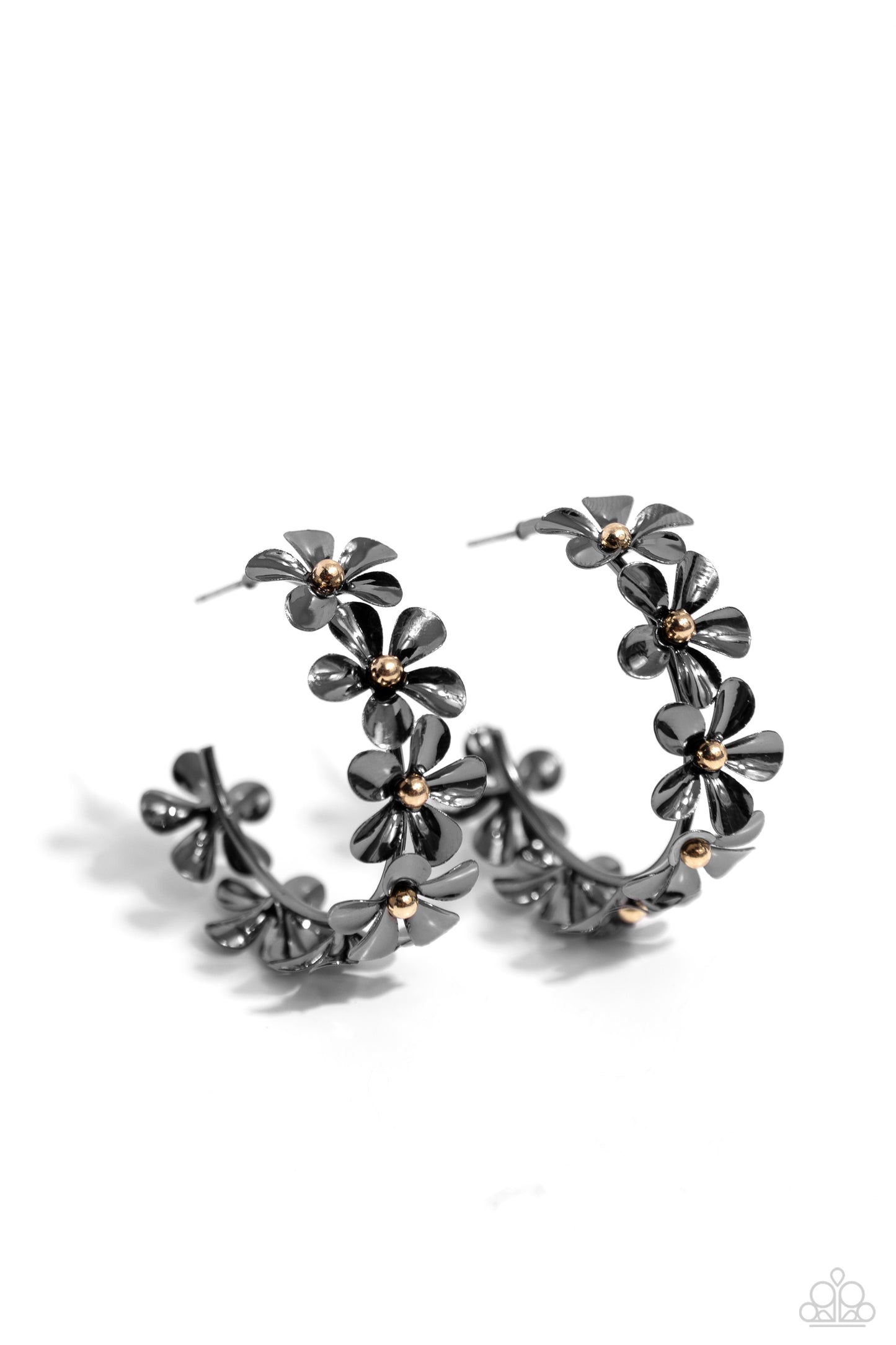 Floral Flamenco - Gunmetal (Black) Earrings