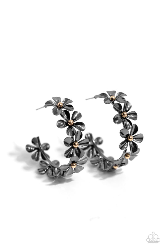 Floral Flamenco - Gunmetal (Black) Earrings