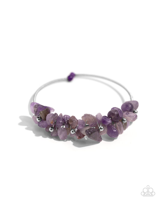 Dainty Deconstruction - Silver w/Purple Bracelet
