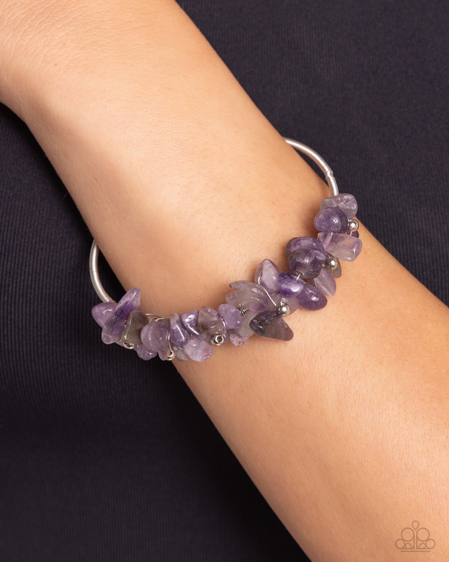 Dainty Deconstruction - Silver w/Purple Bracelet