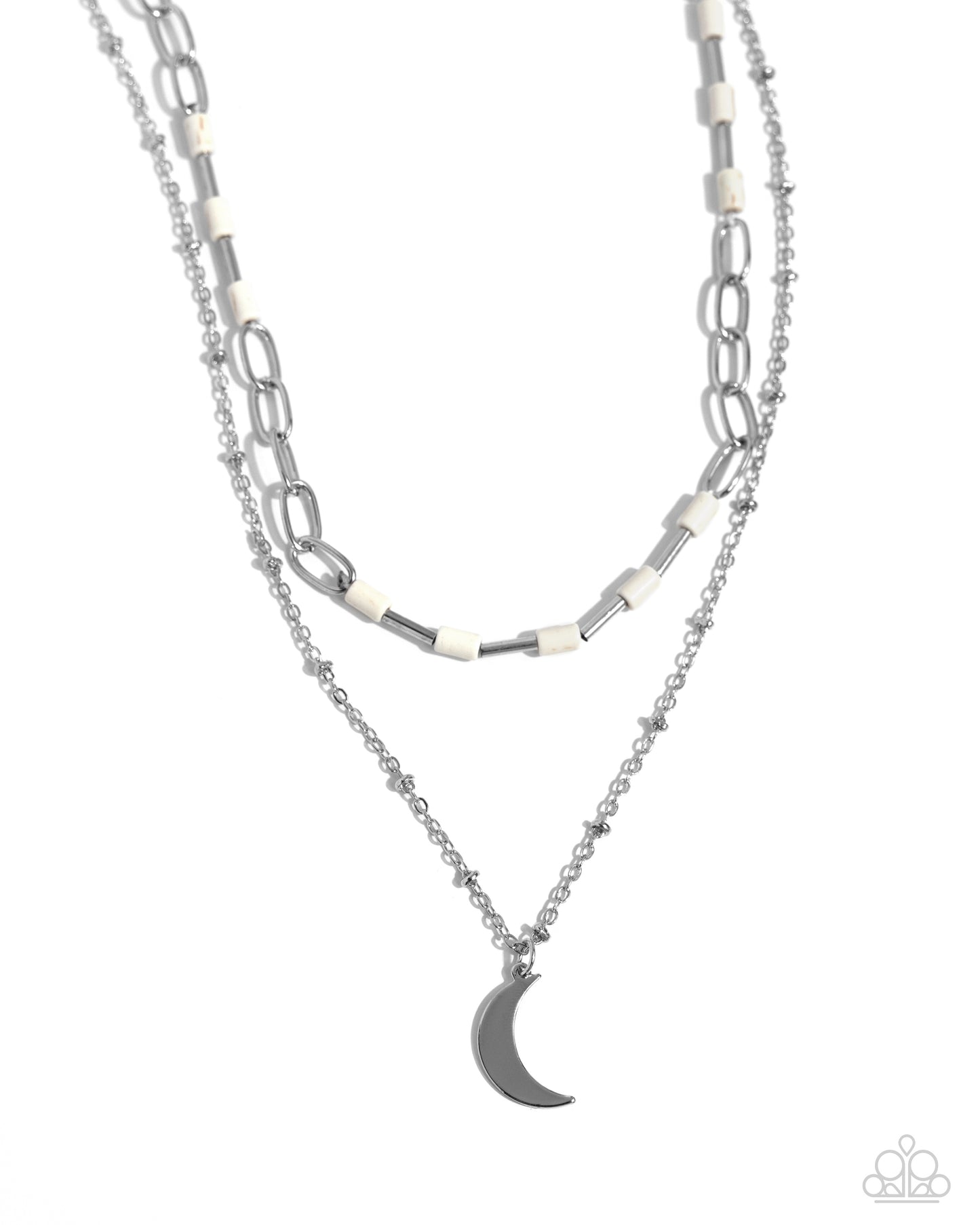 Lunar Lucidity - Silver w/White Stone Necklace