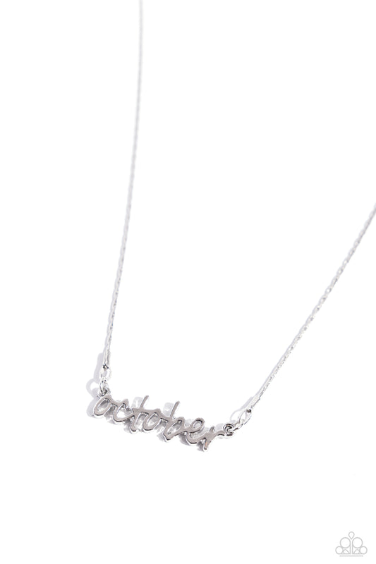 Birth Month Bling - October - Silver Necklace