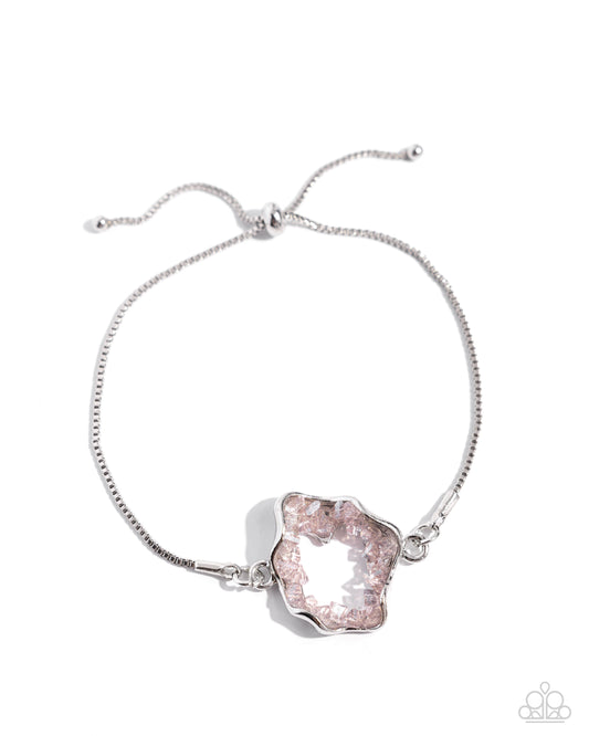 Geode Greeting - Silver w/Pink Bracelet