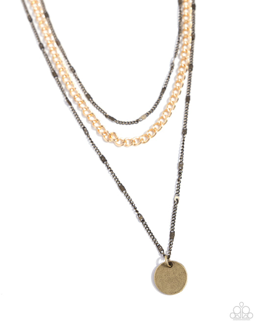 Dainty Development - Brass & Gold Necklace