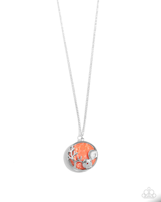 Opulent Ostentation - Silver w/Orange Necklace