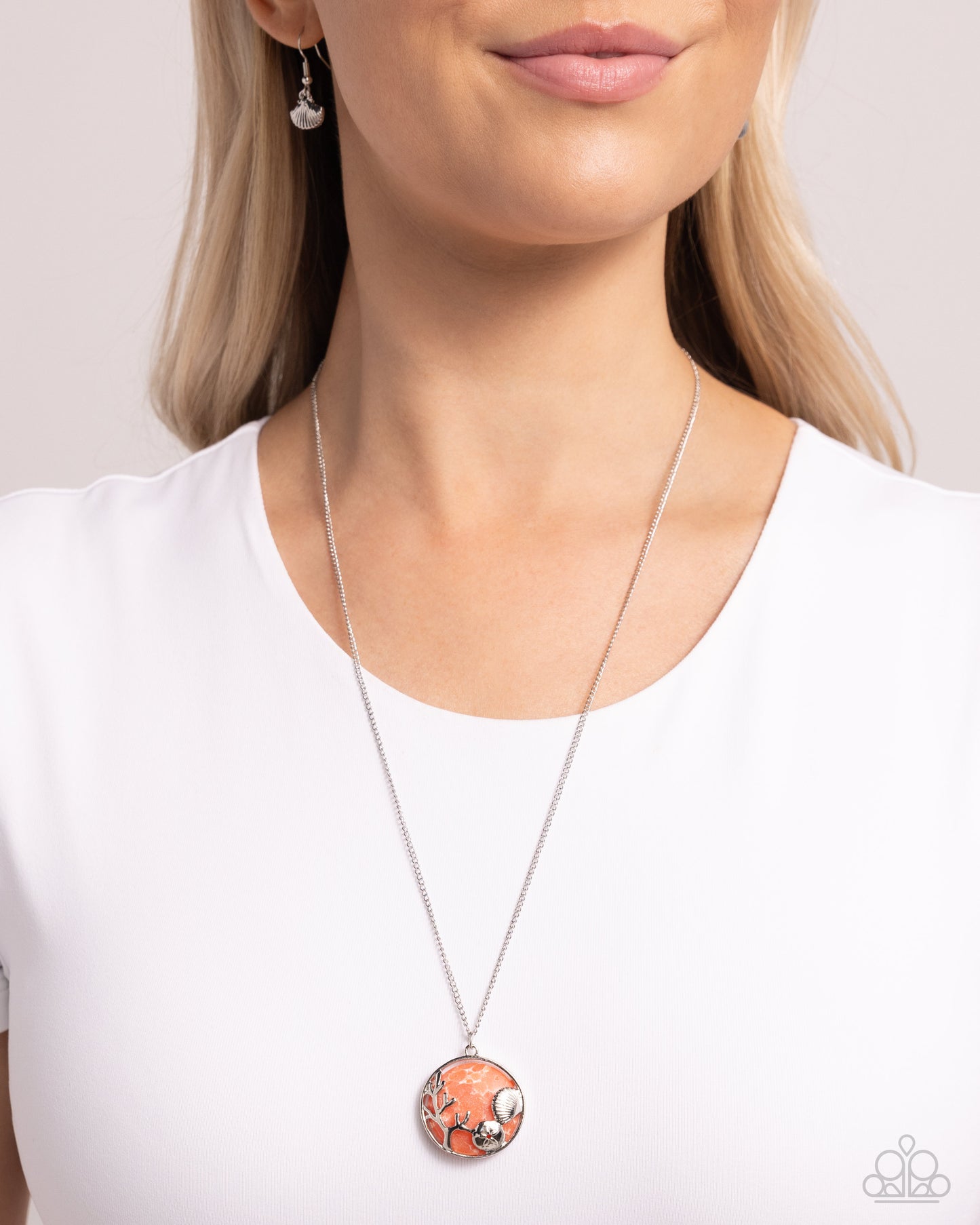 Opulent Ostentation - Silver w/Orange Necklace