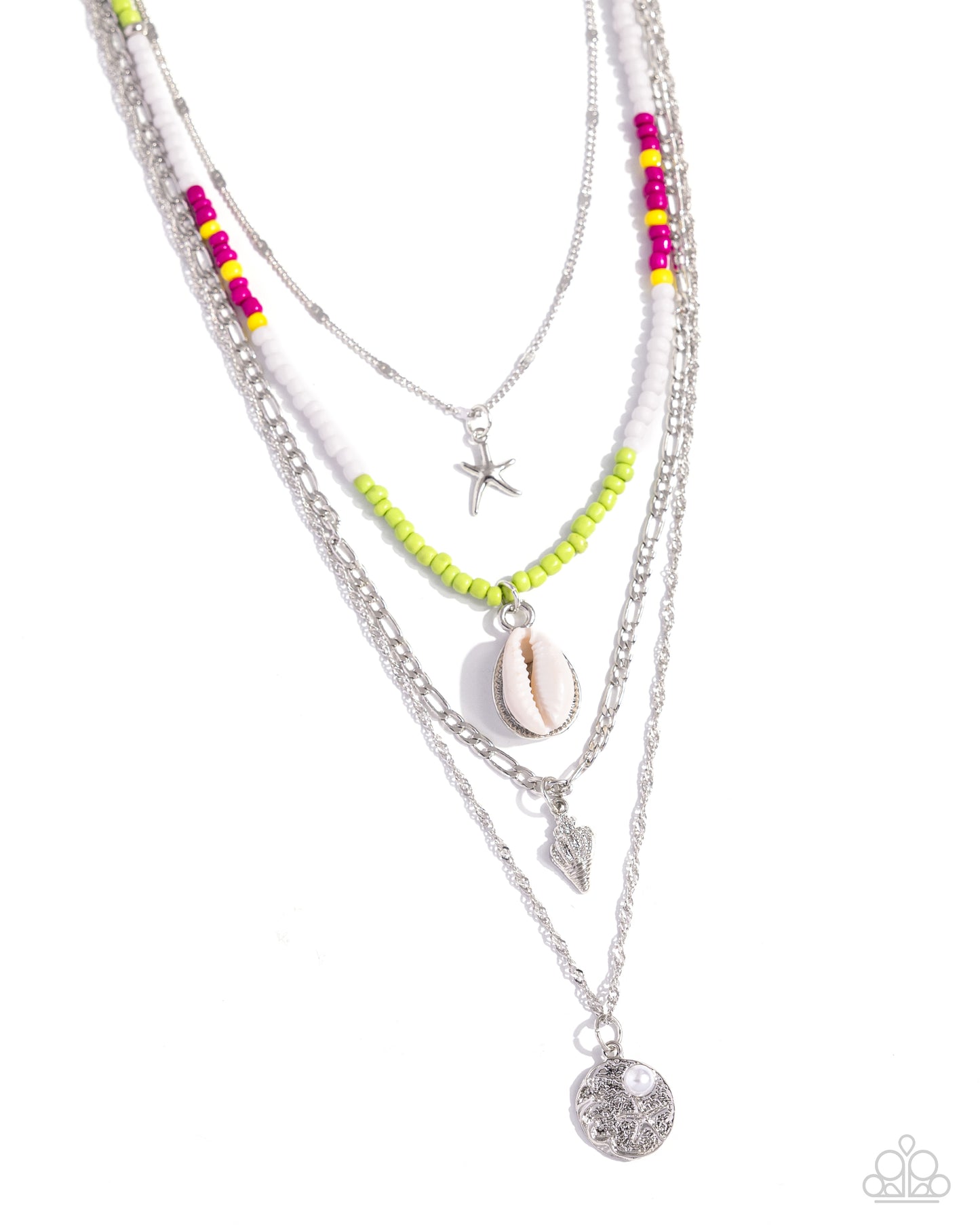 Oceanic Obligato - Silver w/Multi Necklace
